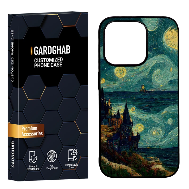 کاور گارد قاب مدل دورژله ای پشت گلس هنری مناسب برای گوشی موبایل اپل iPhone15 pro