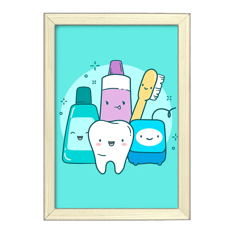 تابلو خندالو طرح دندان و دندان پزشکی کودکانه کد 36737