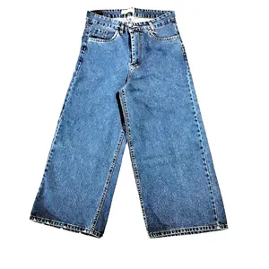 شلوار جین زنانه مدل بگ کوتاه