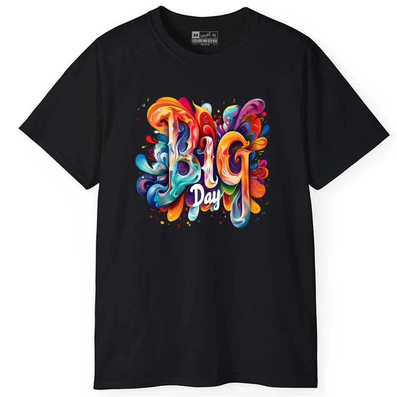 تی شرت آستین کوتاه مردانه پاد آفرین مدل انگیزشی موفقیت طرح Big Day کد PT054