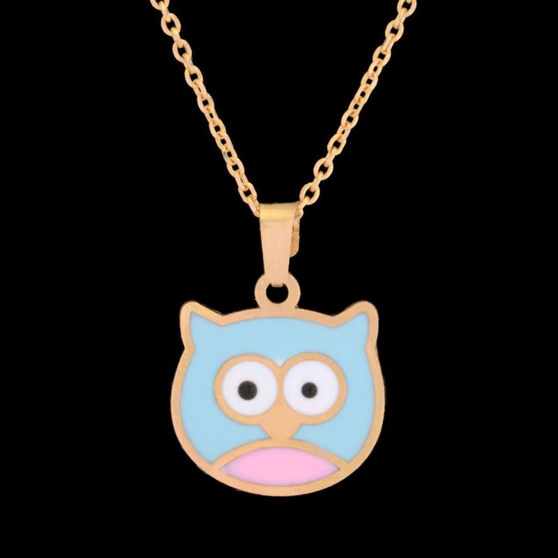 گردنبند طلا 18 عیار دخترانه طلای مستجابی مدل جغد کد 09 گردنبند طلا 18 عیار دخترانه طلای مستجابی مدل جغد کد 09