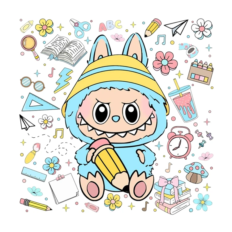 استیکر پارچه و لباس پاد آفرین مدل عروسک لبوبو کد S2336