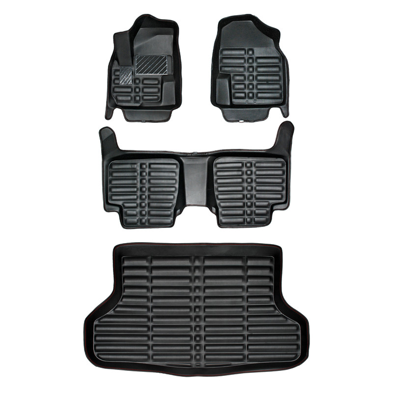 کفپوش پنج بعدی خودرو پانیذ مدل EVA مناسب برای لیفان X60 به همراه کفپوش صندوق