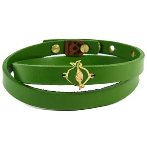 Mancho BFG078 Leather and Gold Bracelet