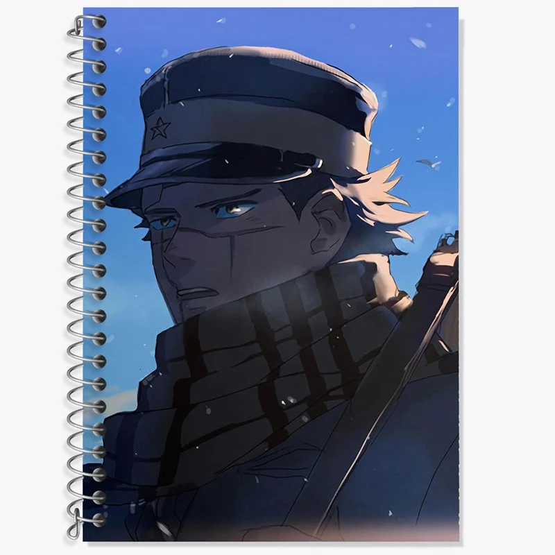 دفتر زبان 50 برگ خندالو مدل سه خط طرح سایچی انیمه کامویی طلایی Golden Kamuy کد 23705