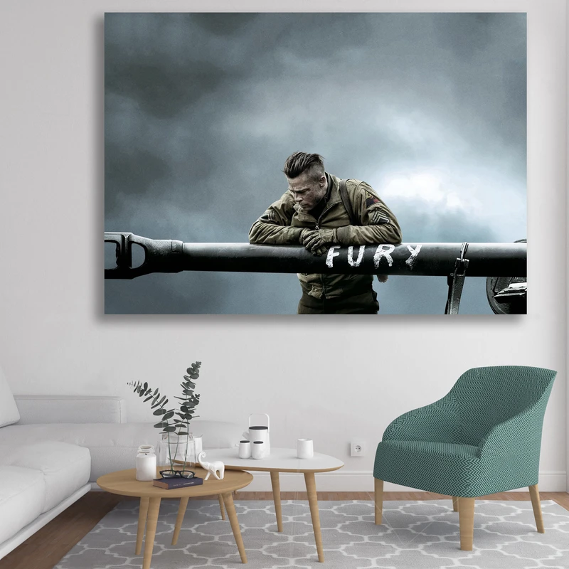 تابلو شاسی گالری استاربوی طرح Fury مدل Brad Pitt 6