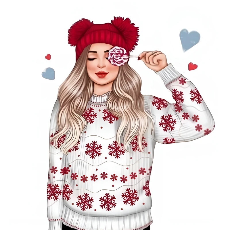 استیکر پارچه و لباس مدل Girl