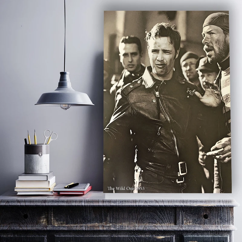 تابلو شاسی گالری استاربوی طرح مارلون براندو مدل فیلم The Wild One 01