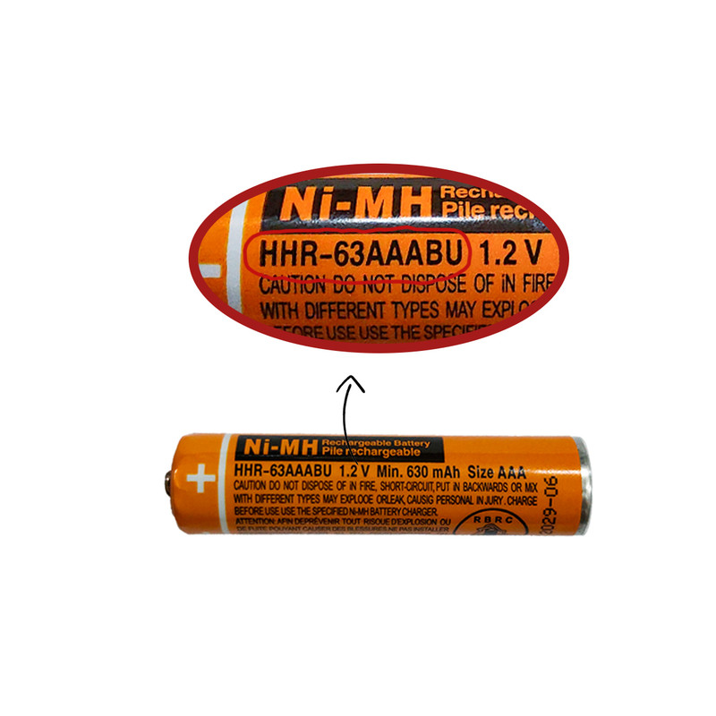 باتری تلفن بی سیم پاناسونیک مدل HHR-63AAABU کد 1.2V بسته 6 عددی