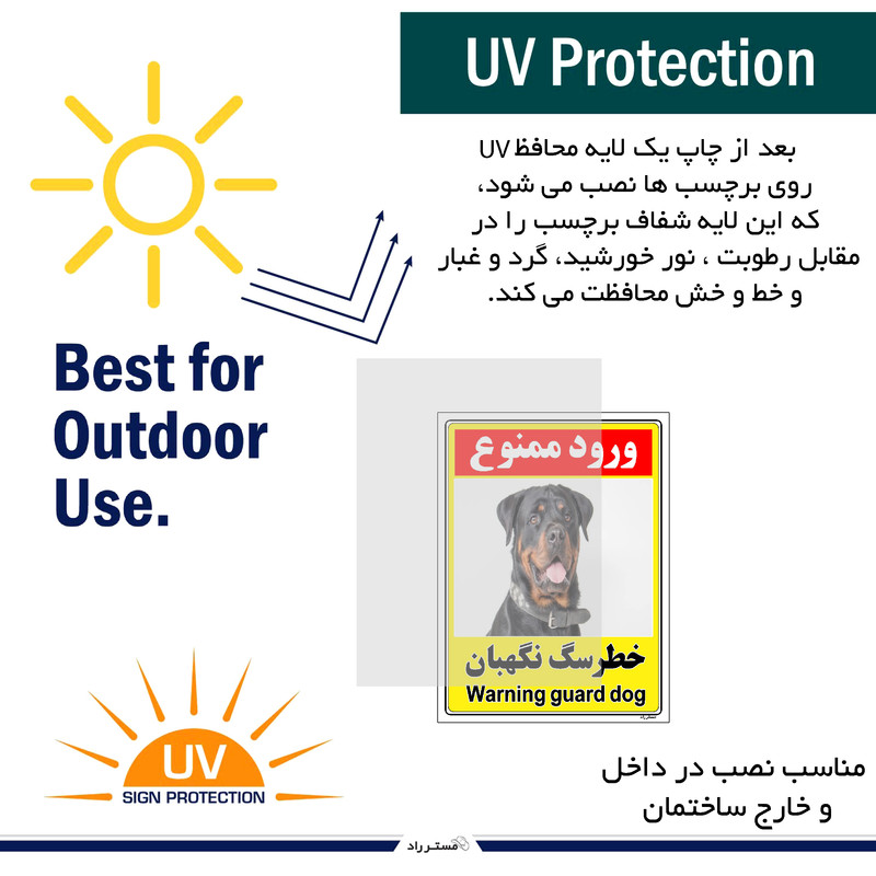 برچسب ایمنی مستر راد طرح خطر سگ نگهبان مدل HSE-OSHA-144