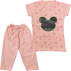 ست تی شرت و شلوارک دخترانه طرح Minnie Mouse مدل Poco کد 176