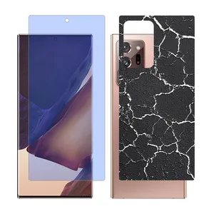 Glass Together model anti-blue screen protector suitable for Samsung Galaxy Note20 Ultra 5G mobile phone with cover sticker on the back of the phone