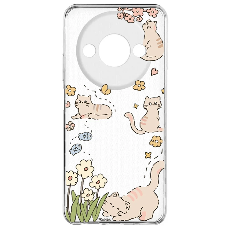کاور طرح Cat & Flower مناسب برای گوشی موبایل شیائومی Redmi A3