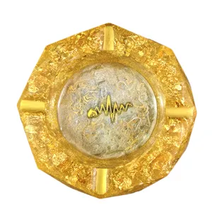 زیرسیگاری مدل رزینی طرح گلد