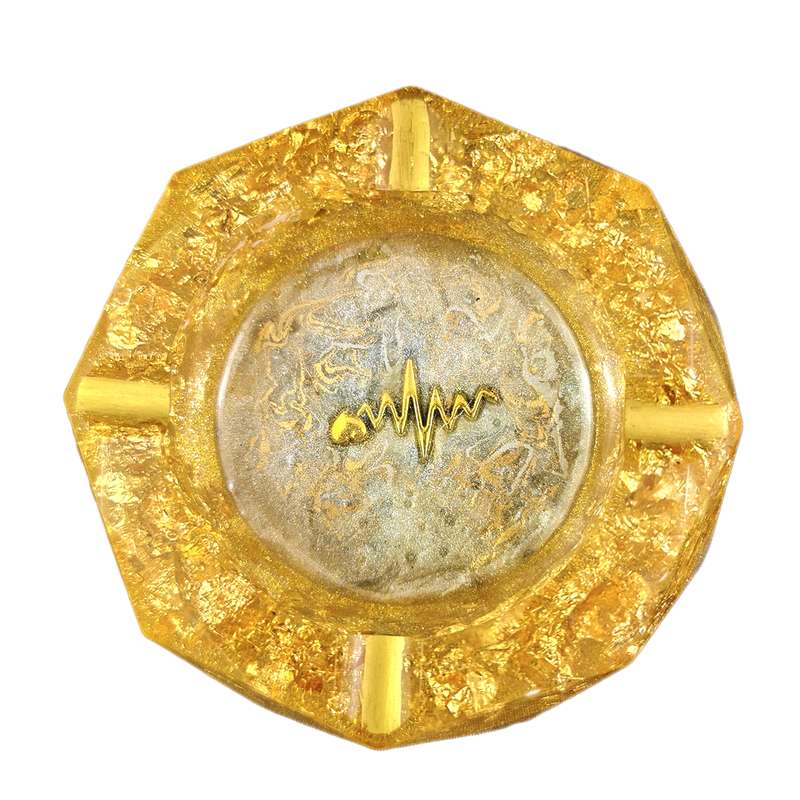 زیرسیگاری مدل رزینی طرح گلد