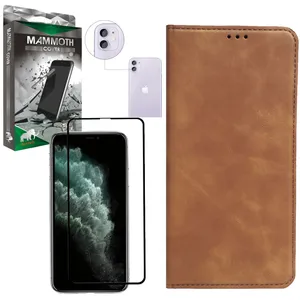 کیف کلاسوری ماموت مدل KLSR مناسب برای گوشی موبایل اپل Iphone 11 به همراه محافظ صفحه نمایش و محافظ لنز دوربین