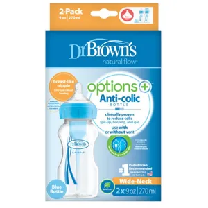 شیشه شیر دکتر براونز مدل آپشن پلاس کد WB92602-ESX بسته 2 عددی گنجایش 270 میلی لیتر