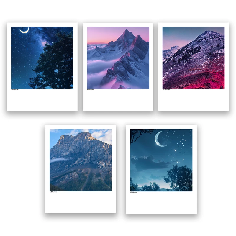 آویز تزیینی عرش مدل فانتزی منظره طبیعت کد Asa1133 مجموعه پنج عددی