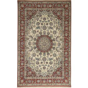 فرش دستبافت چهار متری طرح لچک ترنج نایین کد 1252