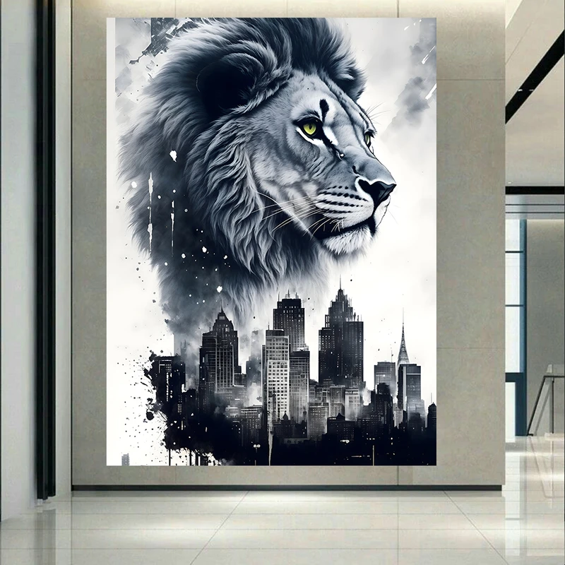 پوستر بک لایت طرح شیر جذاب مدل نمای شهری کد AR31206
