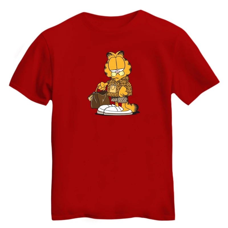 تی شرت آستین کوتاه زنانه مدل گارفیلد مارک پوش