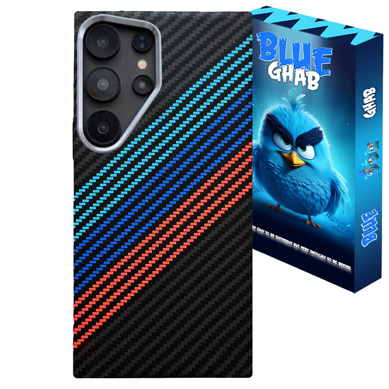 کاور بلو قاب مدل کربن BMWC کد O28 مناسب برای گوشی موبایل سامسونگ Galaxy S24 Ultra