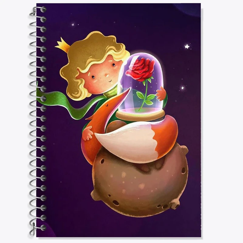 دفتر زبان 50 برگ خندالو مدل دو خط طرح شازده کوچولو کد 25757