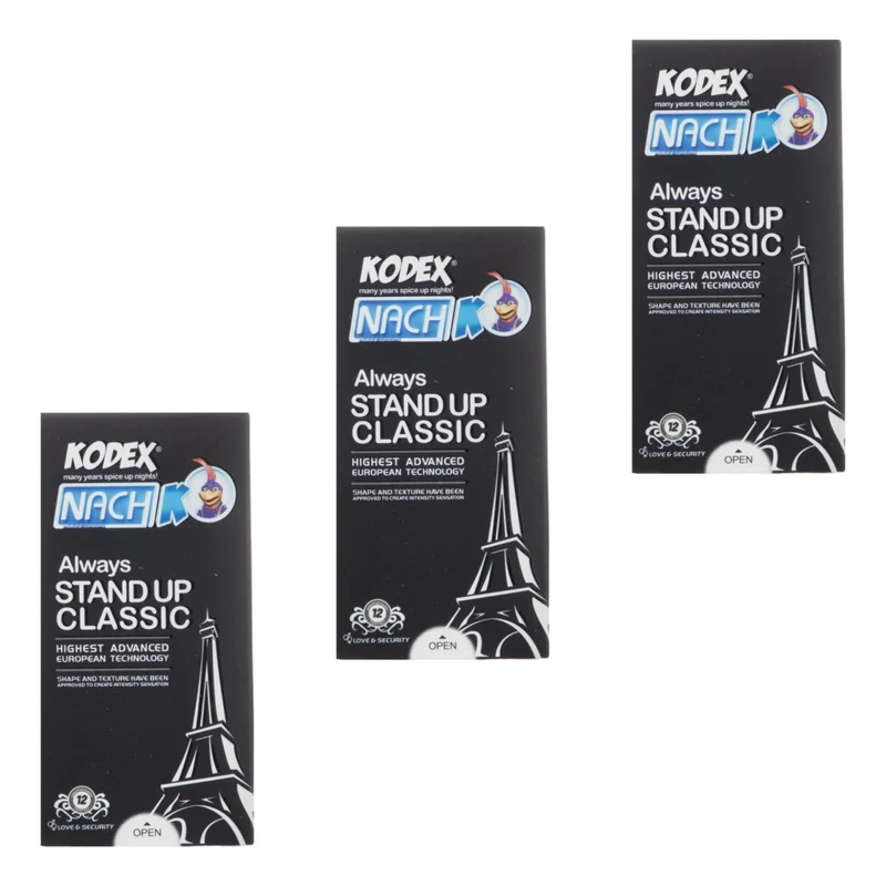 کاندوم ناچ کدکس مدل استند آپ سه بسته 12 عددی