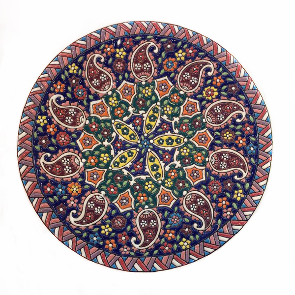 بشقاب میناکاری طرح رنگین کمان مدل H010