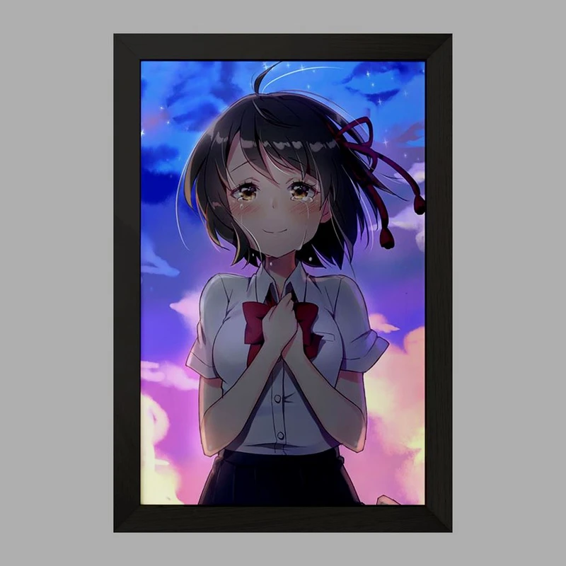 تابلو خندالو مدل میتسویا میامیزو انیمه یورنیم Your Name  کد 16279