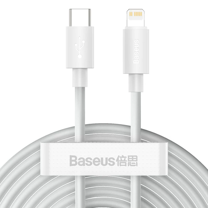 کابل تبدیل USB-C به لایتنینگ باسئوس مدل Superior PD  طول 1.5 متر بسته دو عددی