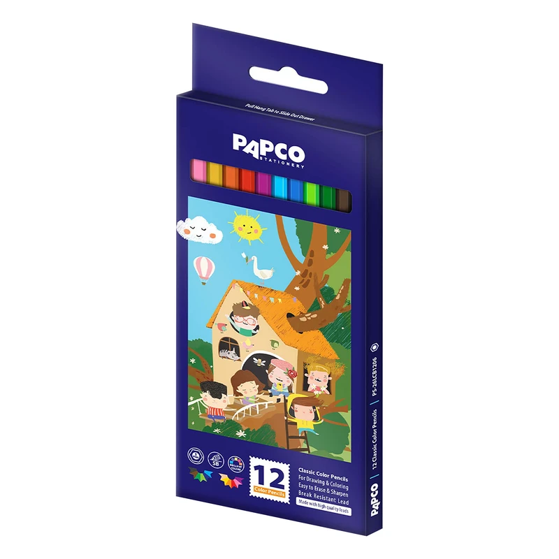مداد رنگی 12 رنگ پاپکو مدل PS-26LCB1206 کد 1037