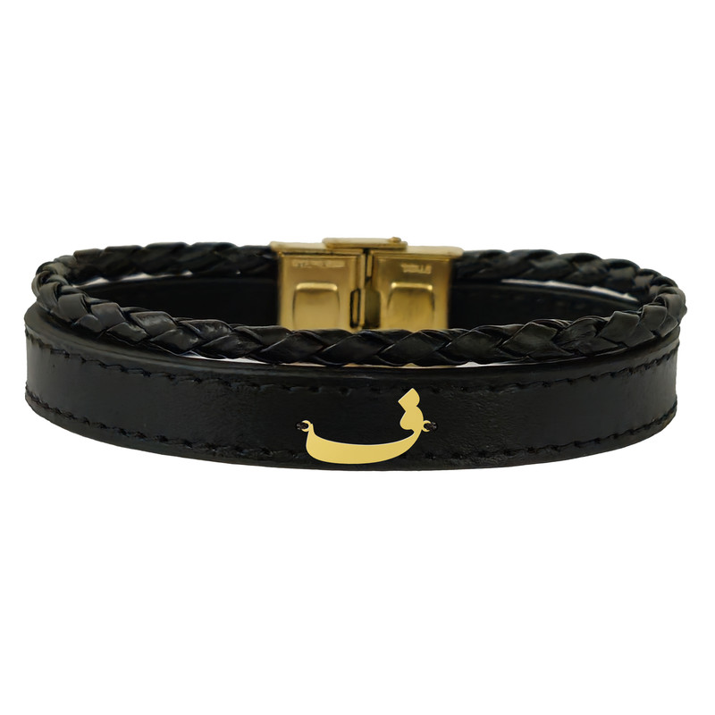 دستبند طلا 18 عیار مردانه لیردا مدل حرف ف 223301