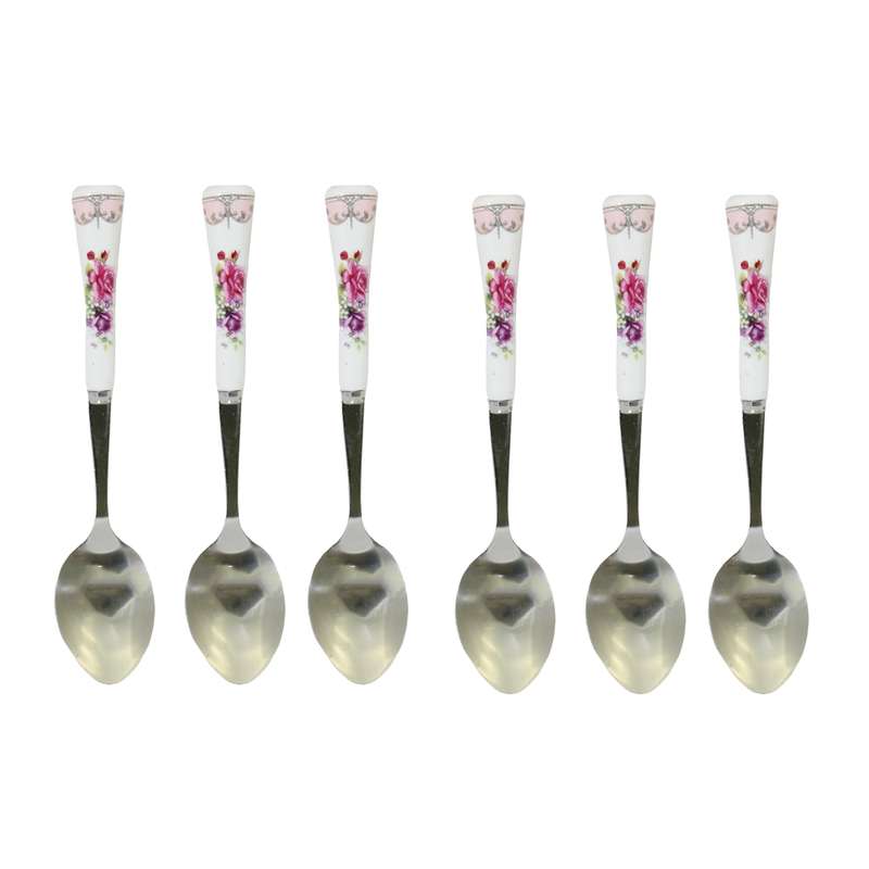  قاشق چای خوری طرح Rose بسته 6 عددی