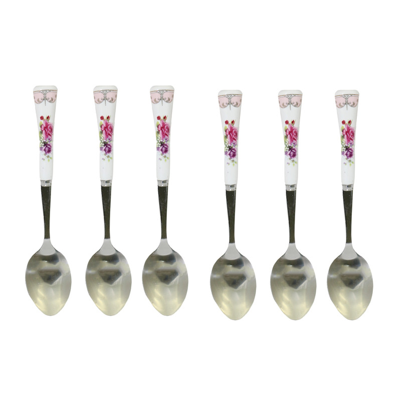  قاشق چای خوری طرح Rose بسته 6 عددی