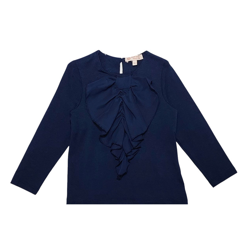 بلوز آستین بلند دخترانه مدل 5951 رنگ سرمه ای