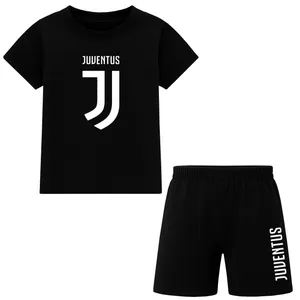 ست تی شرت آستین کوتاه و شلوارک راحتی پسرانه مدل M31 طرح یوونتوس