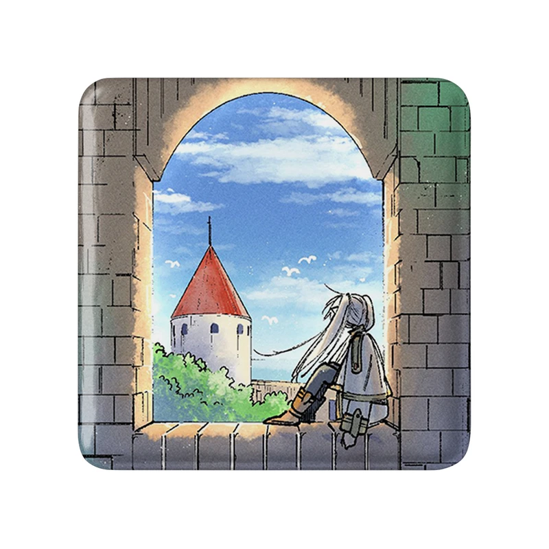 مگنت خندالو طرح انیمه فریرن (Frieren) مدل مربعی کد 33941