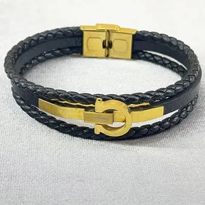 دستبند مردانه مدل چرم اسپرت کد 35623