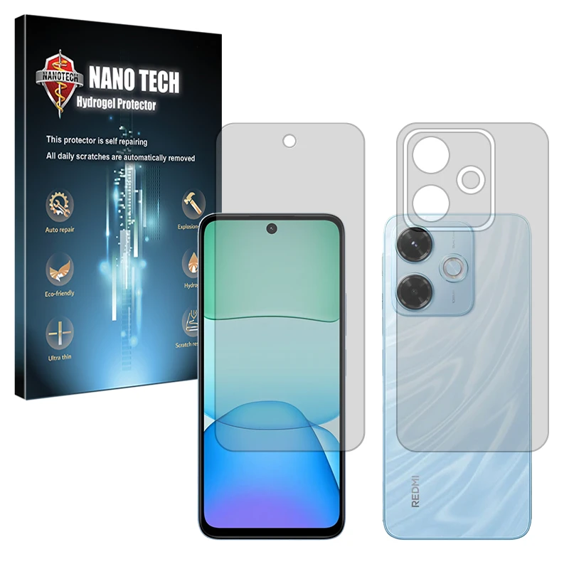 محافظ صفحه نمایش مات نانو تک مدل Tough مناسب برای گوشی موبایل شیائومی Redmi 13x به همراه محافظ پشت گوشی
