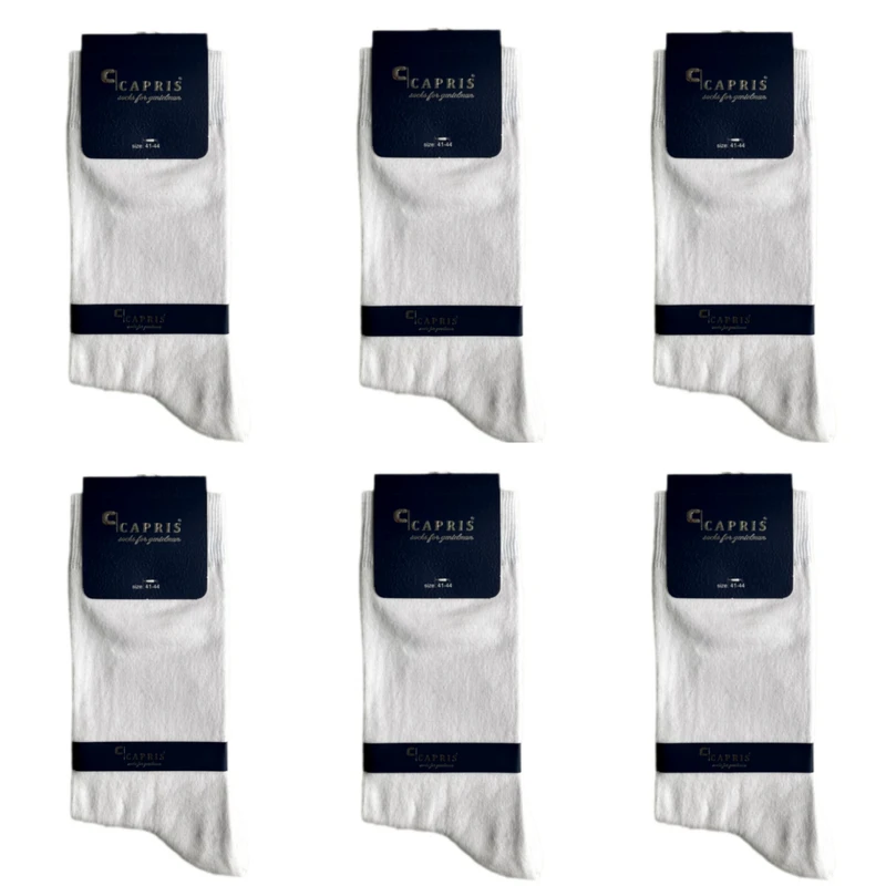 جوراب ساق بلند مردانه کاپریس مدل ساده بسته 6 عددی