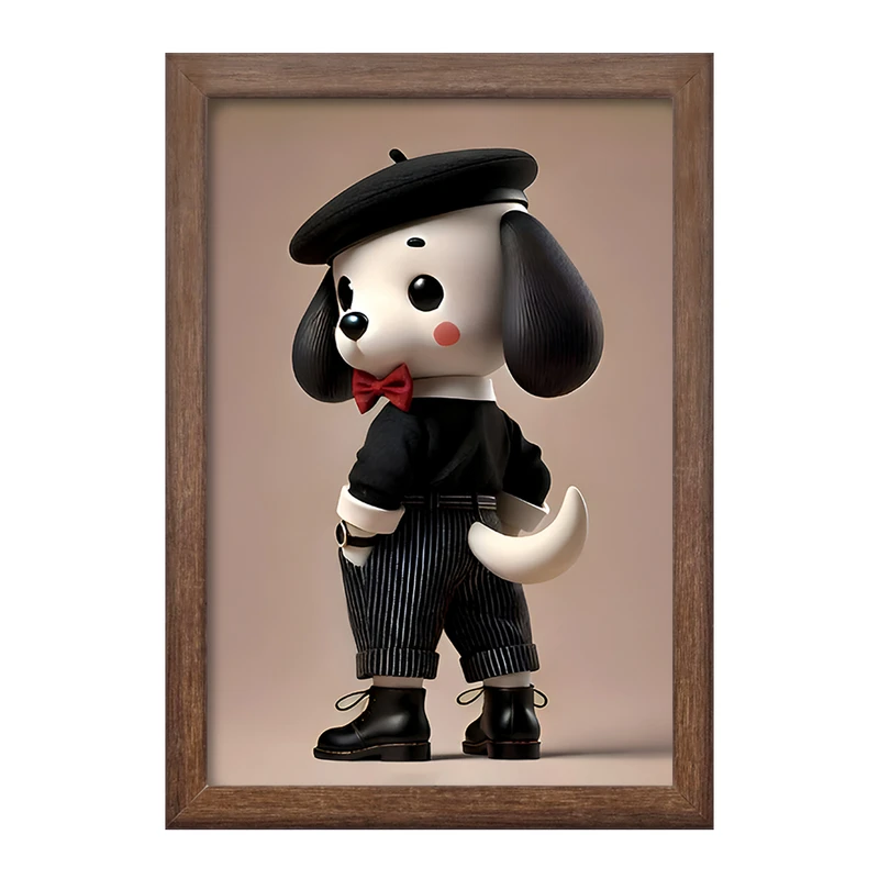 تابلو خندالو طرح سگ هنرمند کد F9309