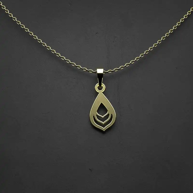 گردنبند طلا 18 عیار زنانه مدوپد مدل اشک کد QQ2-1-1059