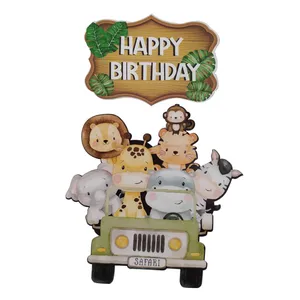 تاپر تزیین کیک مدل حیوانات جنگل کد 31 مجموعه 2 عددی