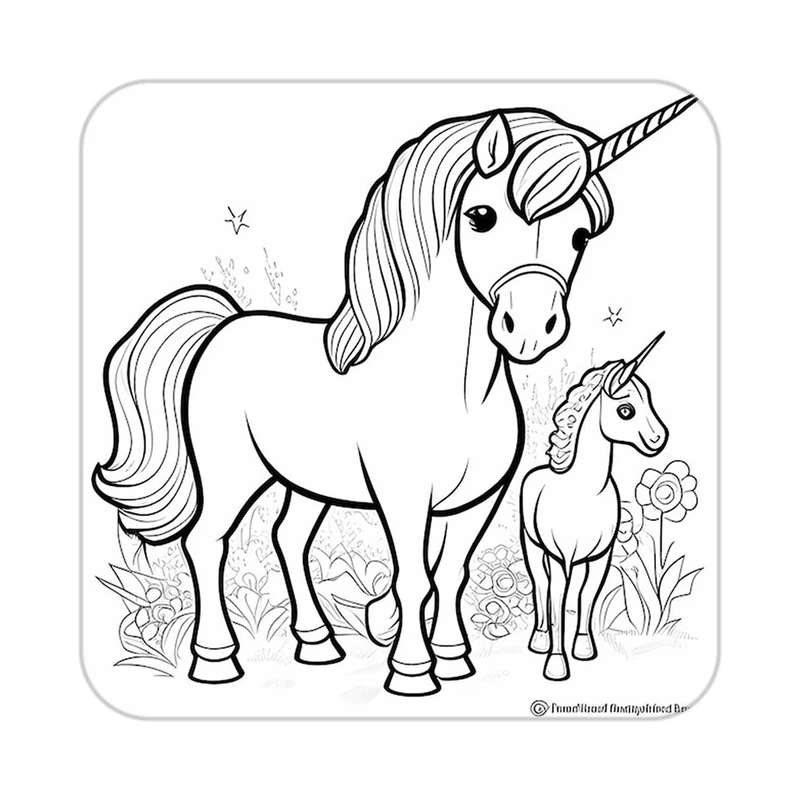 زیر لیوانی کاکتی طرح اسب تک شاخ و یونیکورن مدل mp30203