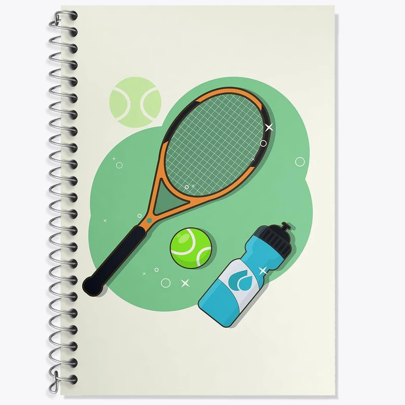 دفتر زبان 50 برگ خندالو مدل دو خط طرح تنیس Tennis کد 14607