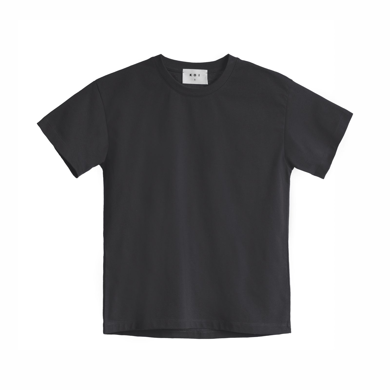 تی شرت آستین کوتاه زنانه کوی مدل رگولار هی گرل کد 444 رنگ زغالی -  - 1