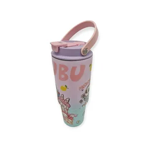قمقمه کودک مدل فلزی لبوبو طرح فانتزی کد la04 گنجایش 0.5 لیتر
