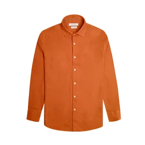 پیراهن آستین بلند یقه برگردان مردانه کروم مدل پیراهن لینن 2510126