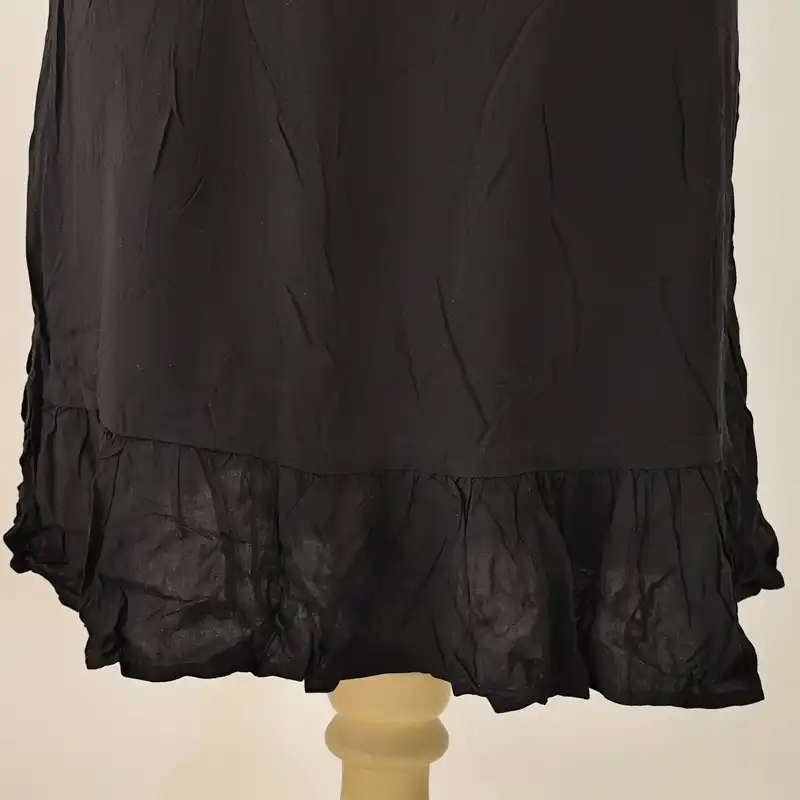 دامن چین‌دار زنانه مدل عروسکی نخی رنگ مشکی